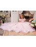 Blush Tulle Organza Roses Stunning Flower Girl Dress